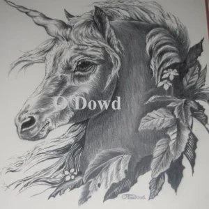 pencil drawing of a unicorn
