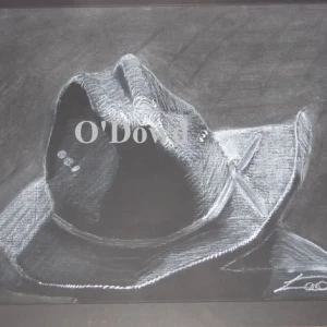 pencil drawing of a cowboy hat