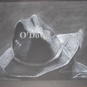 pencil drawing of a cowboy hat