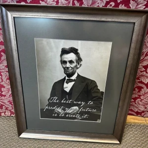 framed portrait of Abraham Lincoln